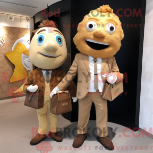 Tan Fish And Chips mascot...