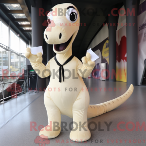 Cream Diplodocus mascot...