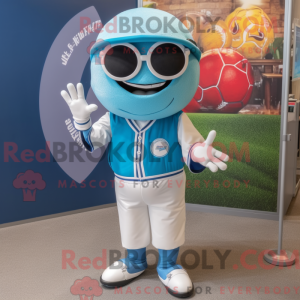 Cyan Baseball Ball mascot...