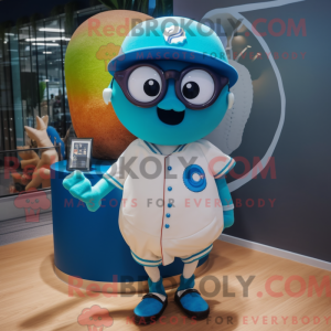 Cyan Baseball Ball mascot...