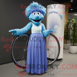 Blå Unicyclist maskot...
