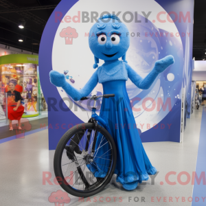 Blå Unicyclist maskot...