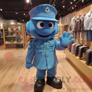 Blue Army Soldier mascot...