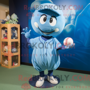 Blå baseball bold maskot...