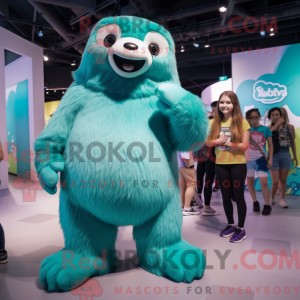 Teal Giant Sloth mascot...