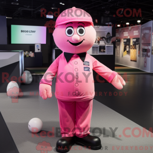 Pink Juggle mascot costume...