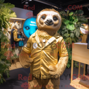 Gold Sloth-maskotdraktfigur...