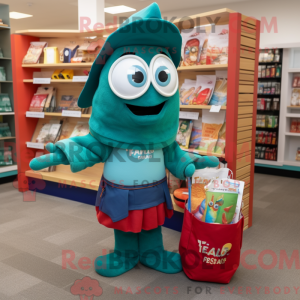 Teal Fajitas mascot costume...