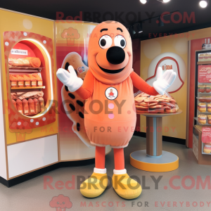 Peach Hot Dog mascot...