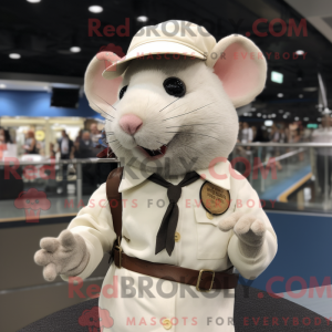 Witte Rat mascotte kostuum...