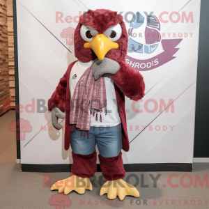 Maroon Eagle mascot costume...