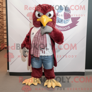 Maroon Eagle maskot kostume...