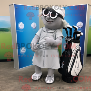 Grå Golf Bag maskot kostume...