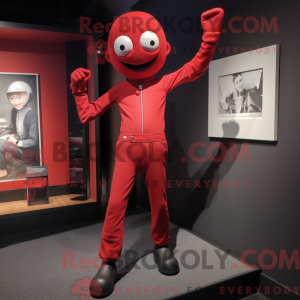 Rød Akrobat maskot kostume...
