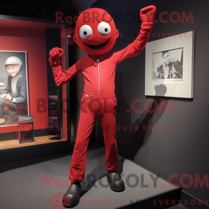 Red Acrobat mascot costume...