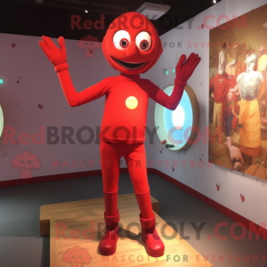Red Acrobat mascot costume...