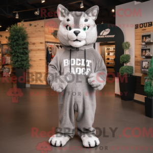Gray Bobcat mascot costume...