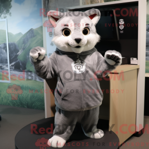 Gray Bobcat mascot costume...
