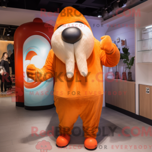 Orange Walrus mascot...