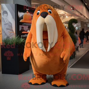 Orange Walross Maskottchen...