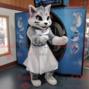 Silver Lynx mascot costume...