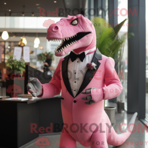 Maskotkarakter af en Pink...