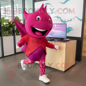 Magenta Stingray maskot...