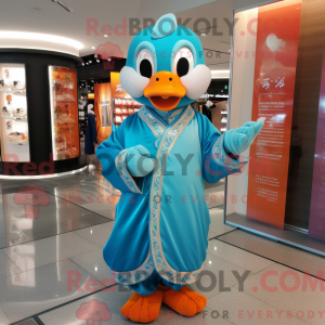 Mascot character of a Cyan...