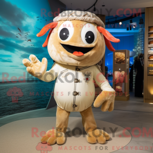 Mascot character of a Beige...