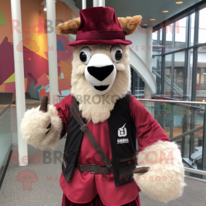 Maroon Llama mascotte...