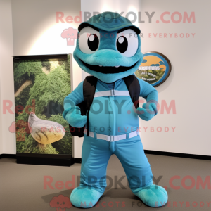 Mascot character of a Teal...