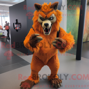 Maskotkarakter af en orange...