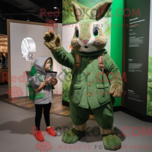 Maskotfigur af en grøn vild...