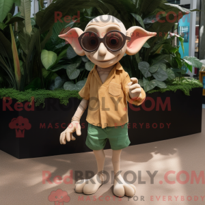 Mascot character of a Tan...