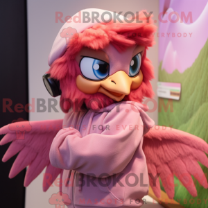 Mascot character of a Pink...