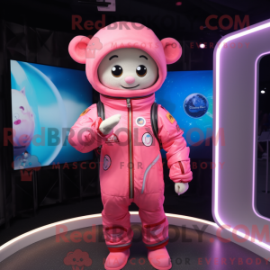 Maskottchen eines rosa...