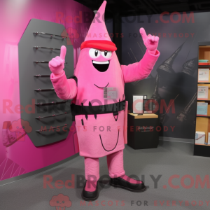 Mascot character of a Pink...