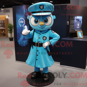 Mascot character of a Cyan...