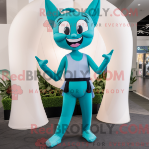 Mascot character of a Teal...
