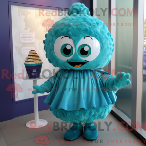 Mascot character of a Teal...
