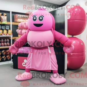 Mascot character of a Pink...