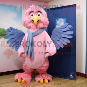 Maskottchenfigur eines rosa...