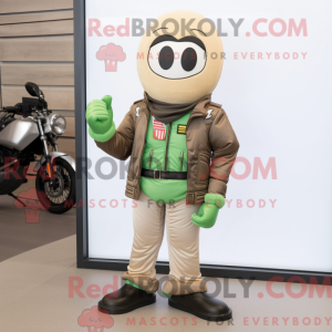 Mascot character of a Beige...