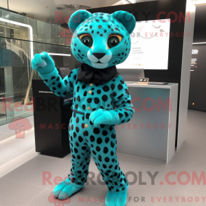 Mascot character of a Teal...