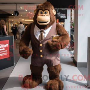 Mascot character of a Brown...