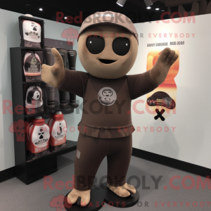 Mascot character of a Brown...
