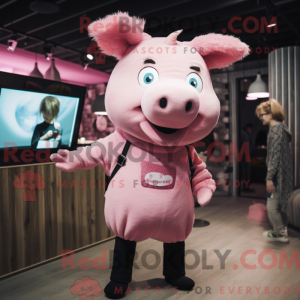 Mascot character of a Pink...