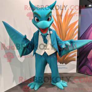 Mascot character of a Teal...