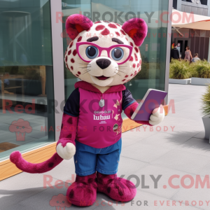 Máscara de leopardo magenta...