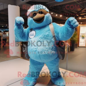 Mascot character of a Cyan...
